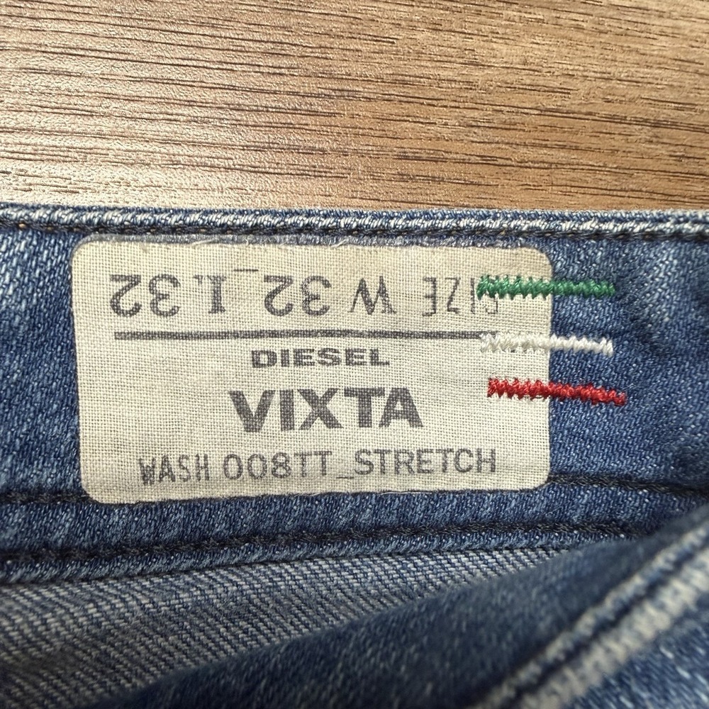 Diesel Vixta Jeans Women 32x32 Blue Flared Stretch Denim Dirty Wash Italy Y2K - Picture 10 of 16